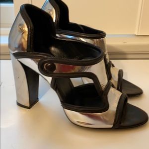 Balenciaga silver heeled sandals!